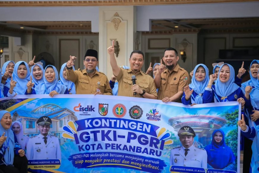 Lepas Guru Porseni Wawako Pekanbaru Targetkan Raih Prestasi