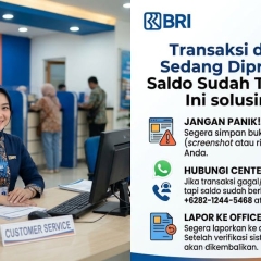 transaksi di BRImo sedang diproses tapi saldo sudah terpotong, Ini solusinya yah